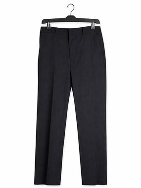 Merona Men's 36/30 Flat-Front Black Dress Pants.  One back button is missing.